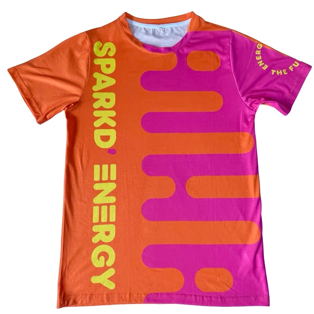 Dunkin Donuts Unisex SzM Sparkd Energy for the Fun of It Orange Yellow Pink Tee